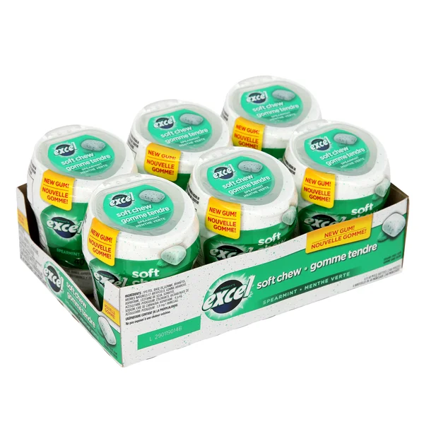 Soft Chew Spearmint Gum Bottles - 24 x Packs of 40 - Excel - Canadian Distribution - Ships Free Within Canada on Orders Above CAD $199 - Image 2