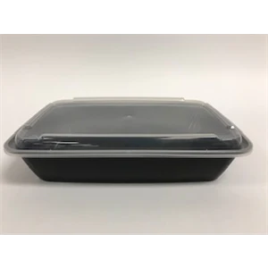 SOMI CONTP1072C, Cont Plas PP, 10x7x2 Black Base 48oz, Clr Lid Combo,  30.00 LBS, PACK SIZE 150