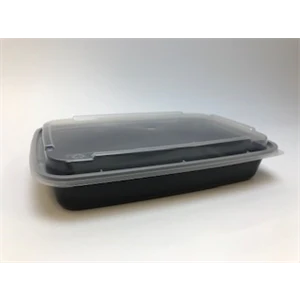 SOMI CONTP862C, Cont Plas PP, 8"x6"x1.5" Black Base 28oz, Clr Lid Combo,  16.05 LBS, PACK SIZE 150