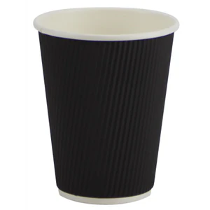 SOMI CUP1R12B-PR, Cup Paper Hot Ripple Black 12 oz.  21.65 LBS, PACK SIZE 500