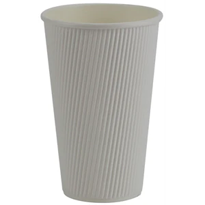 SOMI CUP1R16W-PR, Cup Paper Hot Ripple White 16 oz., 26 LBS, PACK SIZE 500