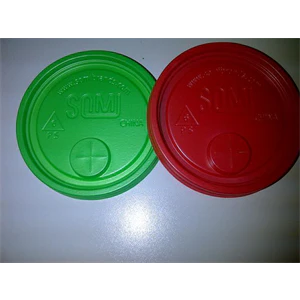 SOMI CUPL-3KXRG, Lid Plastic, X-Slot PS(HIPS) Red & Green Combo,  5.25 LBS, PACK SIZE 1000