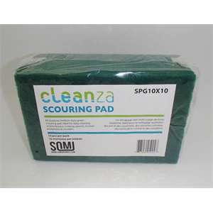 SOMI KIT-SPG10X10-CZ, Scouring Pad  6x9" (10ct)Med Duty Cleanza Grn,  GREEN, 100 PER PACK