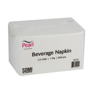 SOMI NC-1P, Napkin 1Ply Beverage White, 8x500,  8LBS, WHITE, 4000 PER PACK