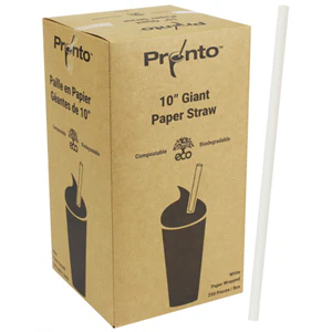 SOMI STRP10GW, Straw Paper 10" Giant White Wrapped, 8x250,  12.04 LBS, PACK SIZE 2000