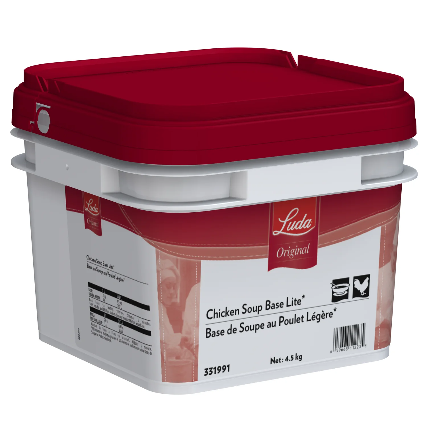 Soup Base Chicken Light No MSG Added - 1 x 4.5 kg - Luda Original - Restaurant and Foodservice Ingredients - Canadian Distribution - Ships Free Within Canada on Orders Above CAD $199