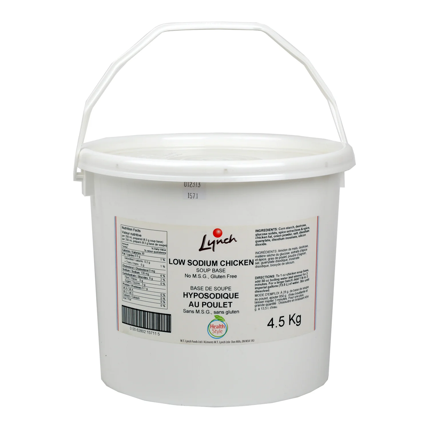 Soup Base Chicken Low-Sodium Gluten-Free - 1 x 4.5 kg - Health Style - Restaurant and Foodservice Ingredients - Canadian Distribution - Ships Free Within Canada on Orders Above CAD $199