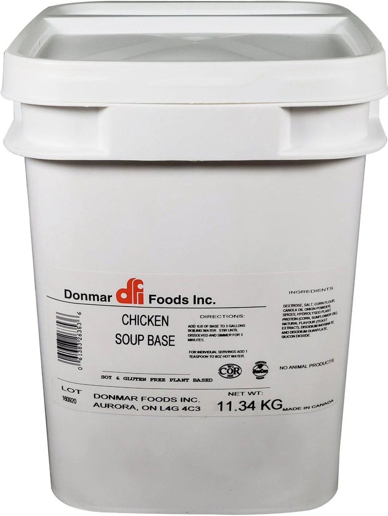 Soup Base Chicken No MSG - 1 x 11.34 kg - Don Mar - Restaurant and Foodservice Ingredients - Canadian Distribution - Ships Free Within Canada on Orders Above CAD $199