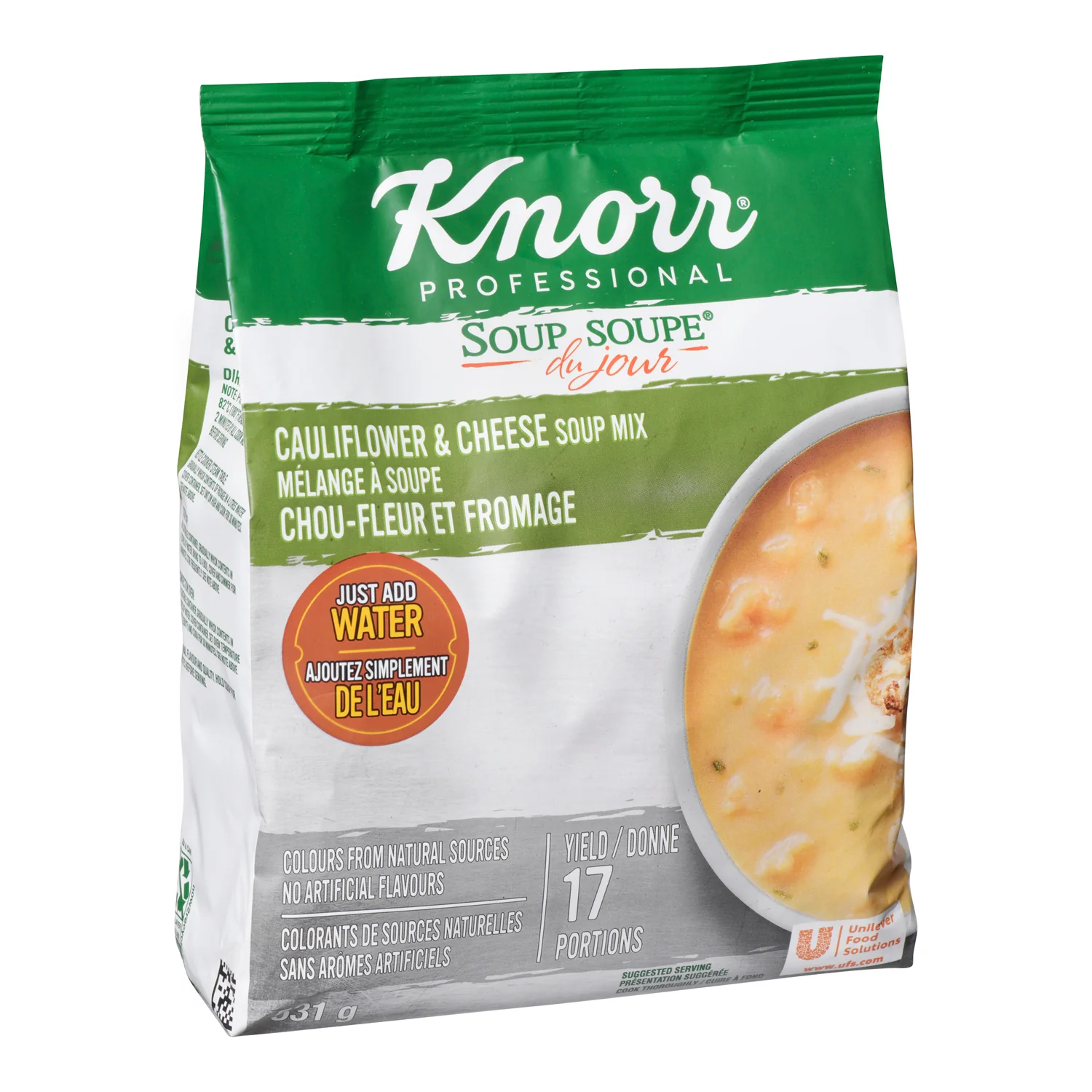 Soup Cauliflower & Cheese - 4 x 531 g - Knorr Swiss - Restaurant and Foodservice Ingredients - Canadian Distribution - Ships Free Within Canada on Orders Above CAD $199