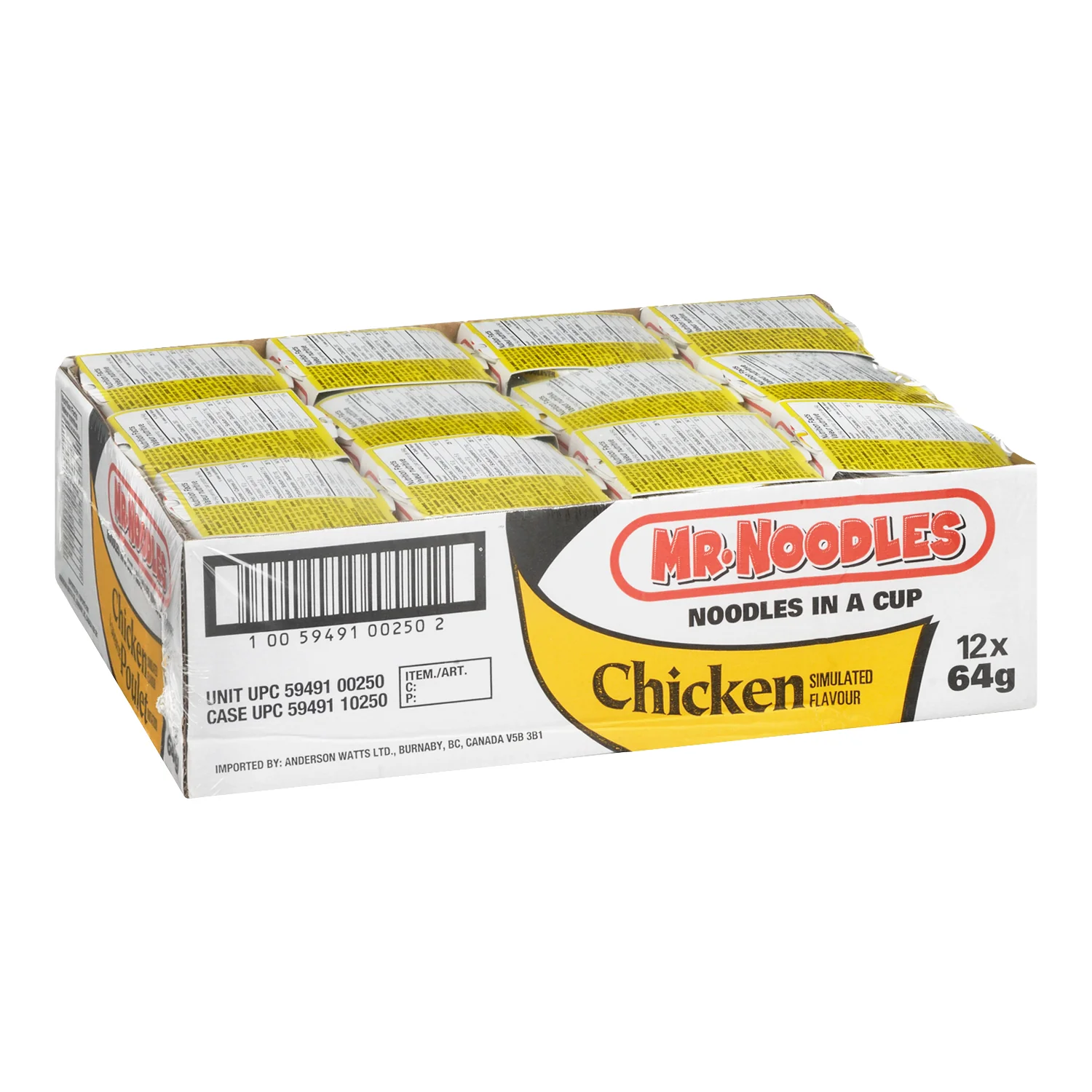Soup Chicken Noodle Mix Mr. Noodles - 12 x 64 g - Mr Noodles - Restaurant and Foodservice Ingredients - Canadian Distribution - Ships Free Within Canada on Orders Above CAD $199 - Image 2