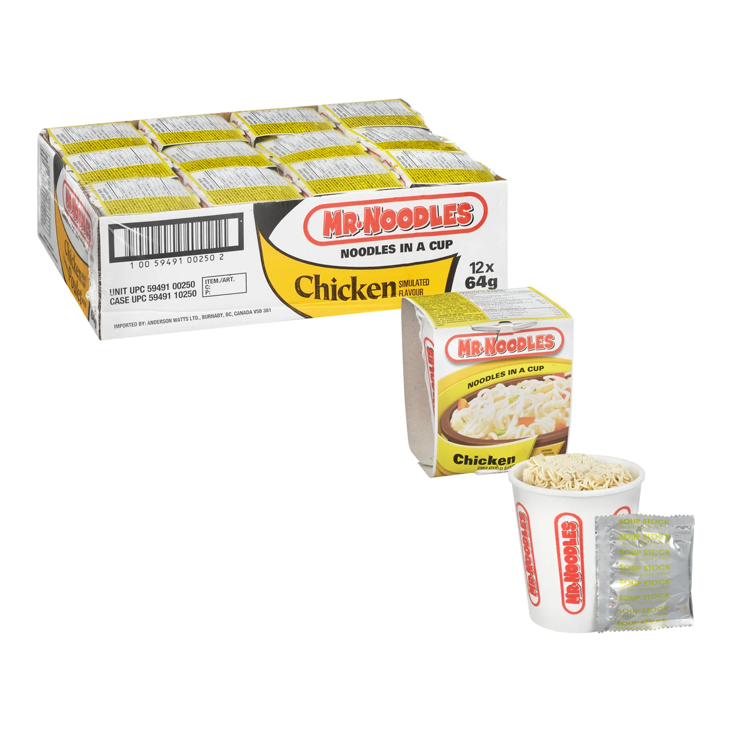 Soup Chicken Noodle Mix Mr. Noodles - 12 x 64 g - Mr Noodles - Restaurant and Foodservice Ingredients - Canadian Distribution - Ships Free Within Canada on Orders Above CAD $199 - Image 3