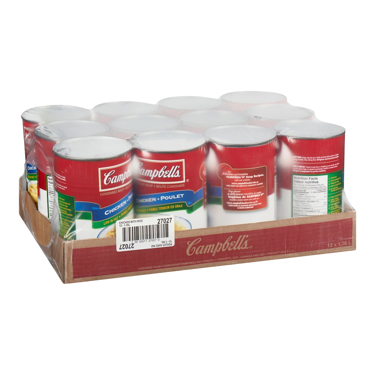 Soup Chicken With Rice Condensed - 12 x 48 oz - Campbell's Soup - Restaurant and Foodservice Ingredients - Canadian Distribution - Ships Free Within Canada on Orders Above CAD $199 - Image 2