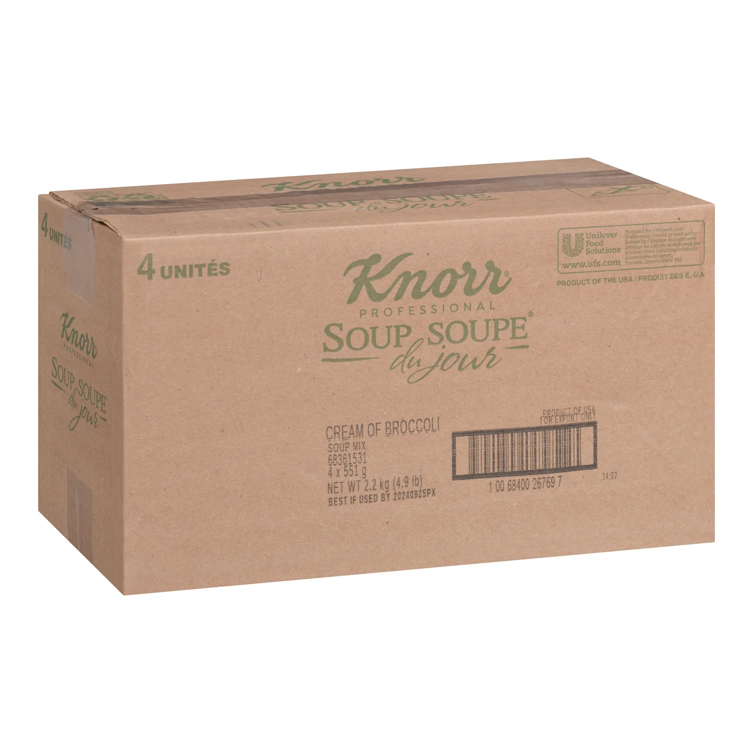 Soup Cream of Broccoli Gluten-Free - 4 x 551 g - Knorr Swiss - Restaurant and Foodservice Ingredients - Canadian Distribution - Ships Free Within Canada on Orders Above CAD $199 - Image 2