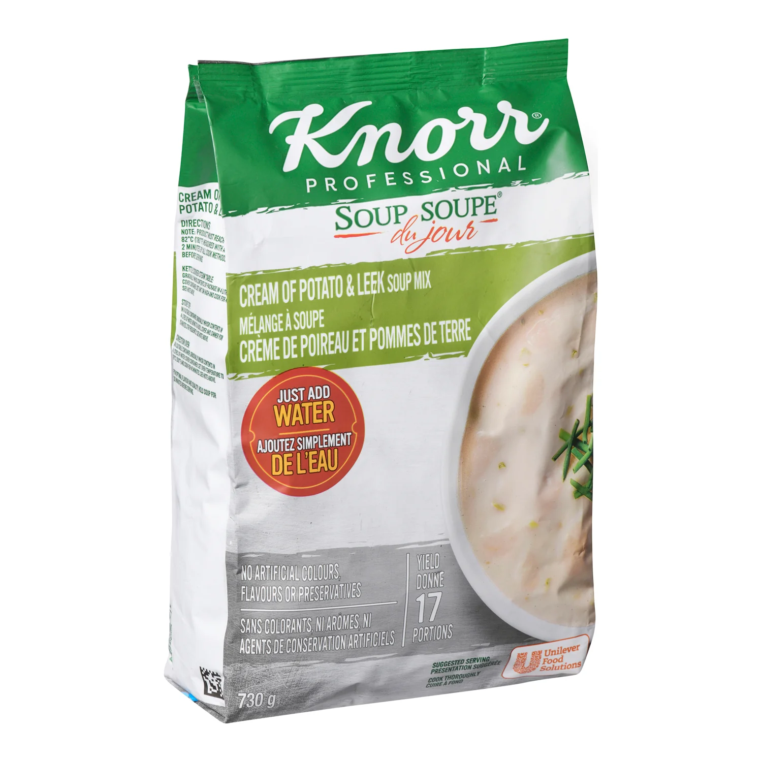 Soup Cream Of Potato & Leek Gluten-Free - 4 x 730 g - Knorr Swiss - Restaurant and Foodservice Ingredients - Canadian Distribution - Ships Free Within Canada on Orders Above CAD $199