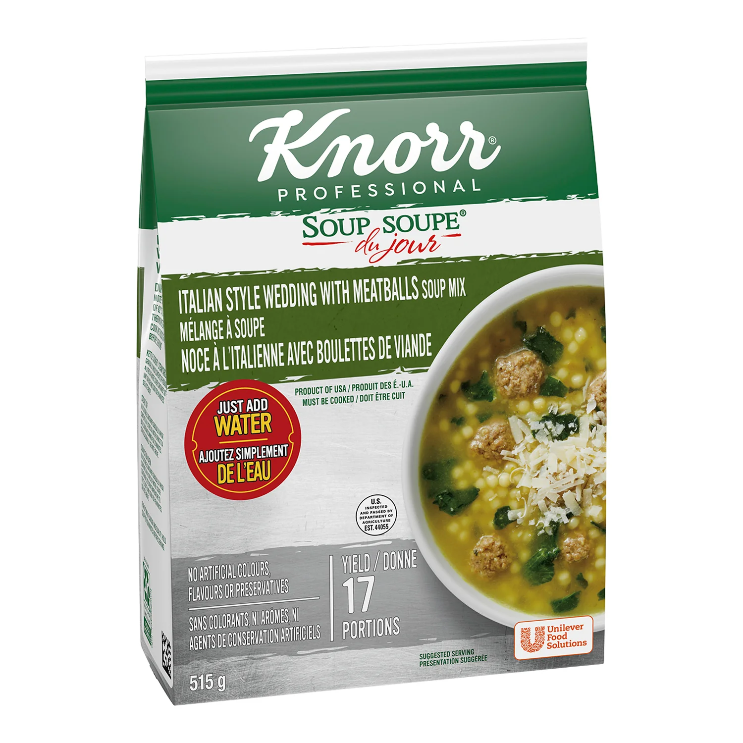 Soup Italian Wedding - 4 x 515 g - Knorr Swiss - Restaurant and Foodservice Ingredients - Canadian Distribution - Ships Free Within Canada on Orders Above CAD $199