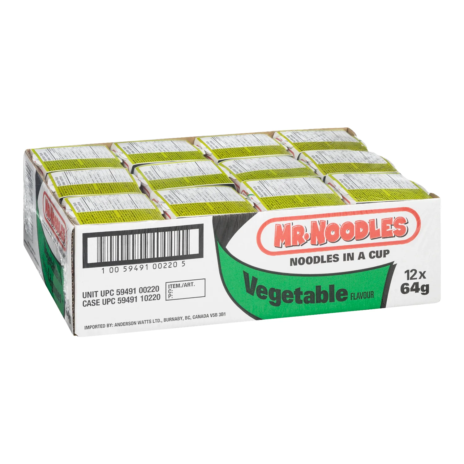 Soup Vegetable Noodle Cup - 12 x 64 g - Mr Noodles - Restaurant and Foodservice Ingredients - Canadian Distribution - Ships Free Within Canada on Orders Above CAD $199 - Image 2