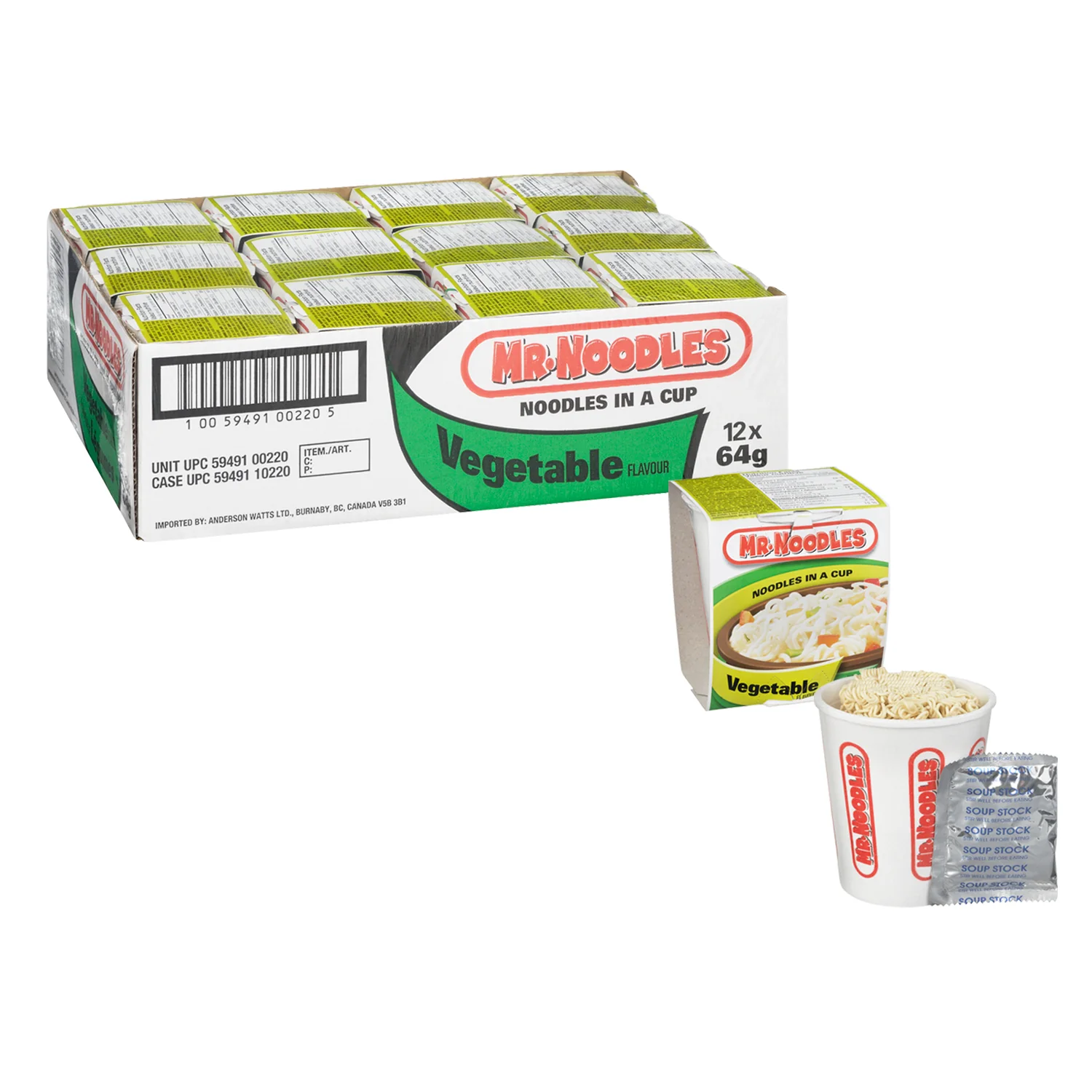 Soup Vegetable Noodle Cup - 12 x 64 g - Mr Noodles - Restaurant and Foodservice Ingredients - Canadian Distribution - Ships Free Within Canada on Orders Above CAD $199 - Image 3