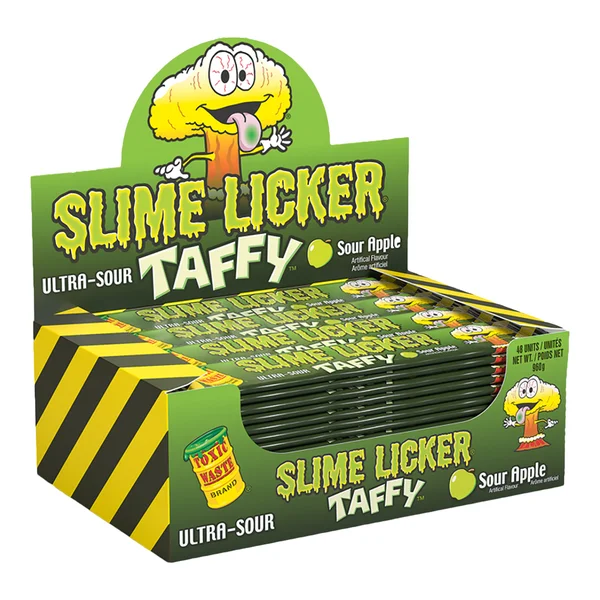 Sour Apple Taffy - 192 × 20 g - Slime Licker - Canadian Distribution - Ships Free Within Canada on Orders Above CAD $199