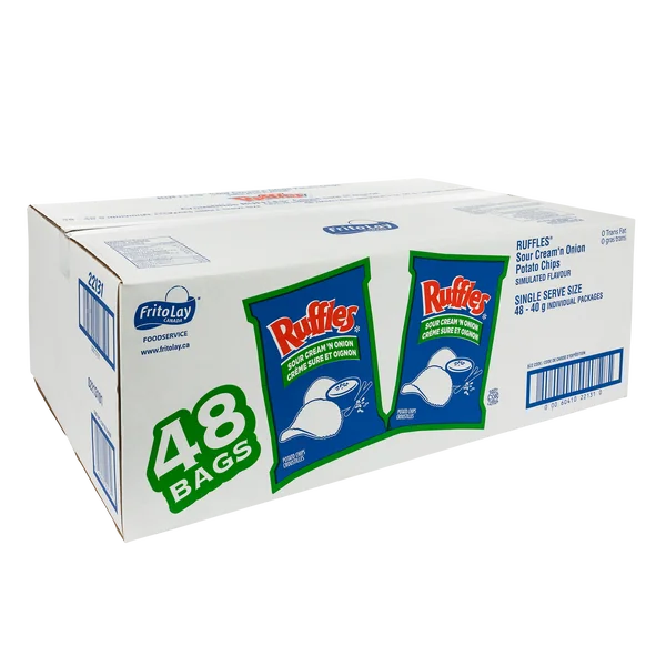 Sour Cream & Onion Chips - 192 × 40 g - Ruffles - Canadian Distribution - Ships Free Within Canada on Orders Above CAD $199 - Image 2