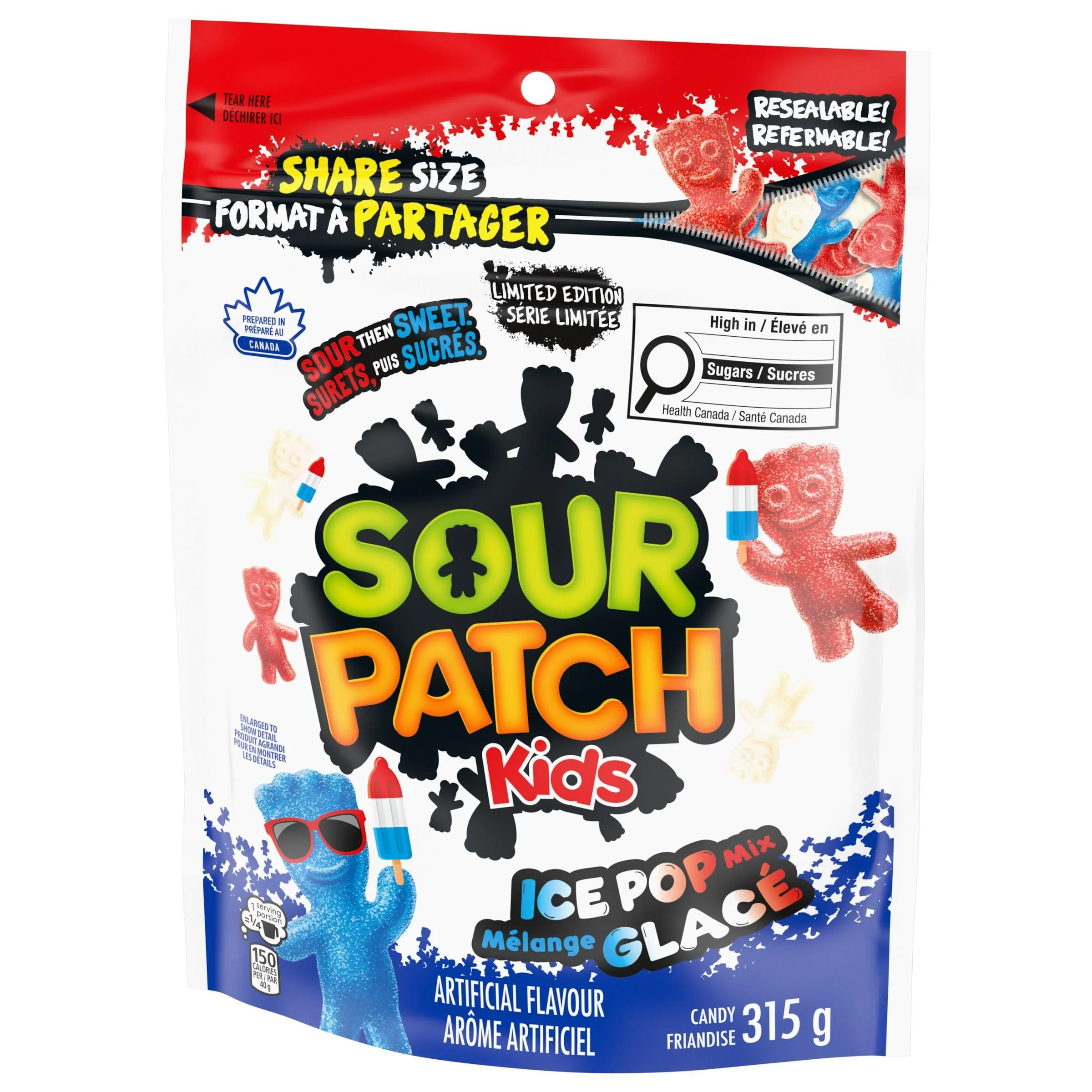 SOUR PATCH KIDS Ice Pop Mix Candy – 2 x 315g - Canadian Distribution - Ships Free Within Canada on Orders Above CAD $199 - Image 2