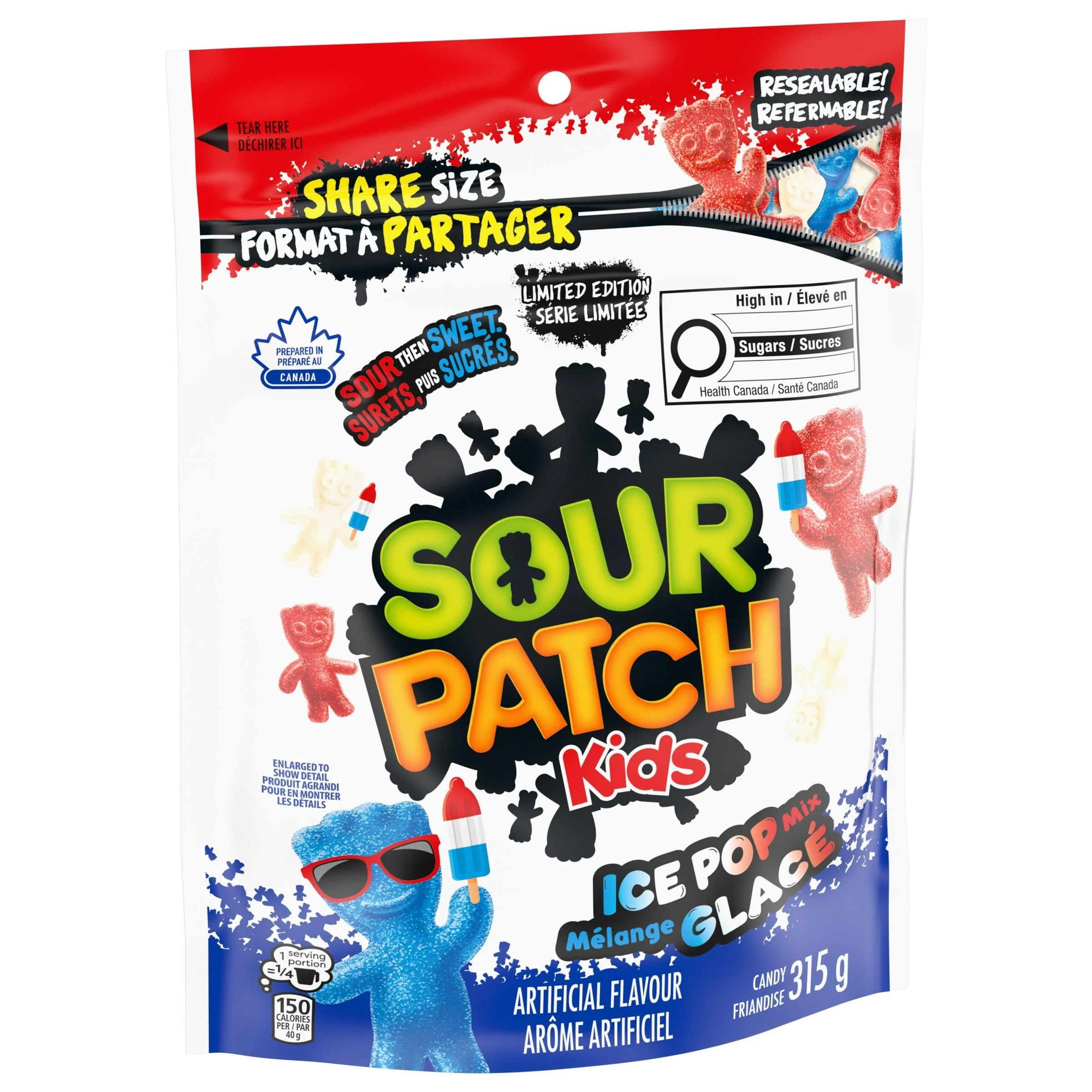 SOUR PATCH KIDS Ice Pop Mix Candy – 2 x 315g - Canadian Distribution - Ships Free Within Canada on Orders Above CAD $199 - Image 3