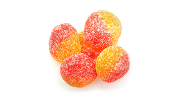 Sour Peach Slices - 22 LB Box - Premium Ice Cream and Dessert Toppings, Mix-Ins and Inclusions - Ships Free Within Canada on Orders Above CAD $199