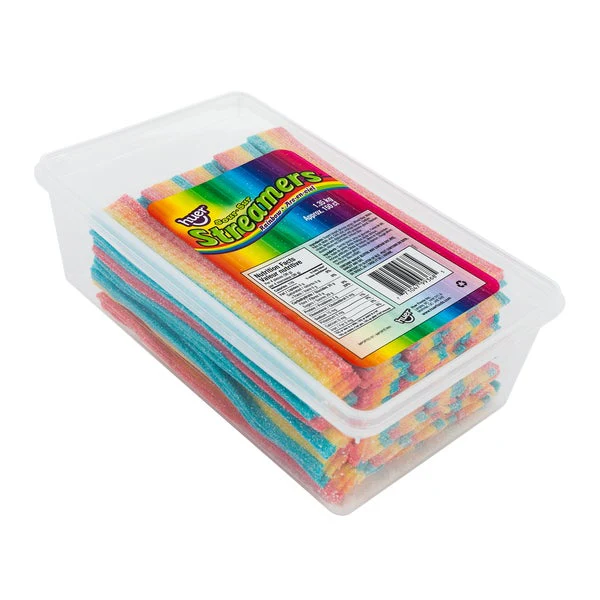 Sour Streamers Rainbow Belts - 4 x 1.35 kg - Huer - Canadian Distribution - Ships Free Within Canada on Orders Above CAD $199