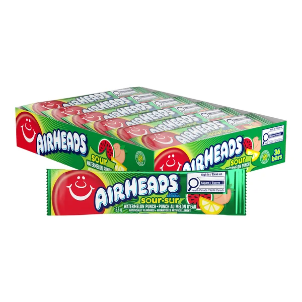 Sour Watermelon Punch - 144 × 15.6 g - Airheads - Canadian Distribution - Ships Free Within Canada on Orders Above CAD $199