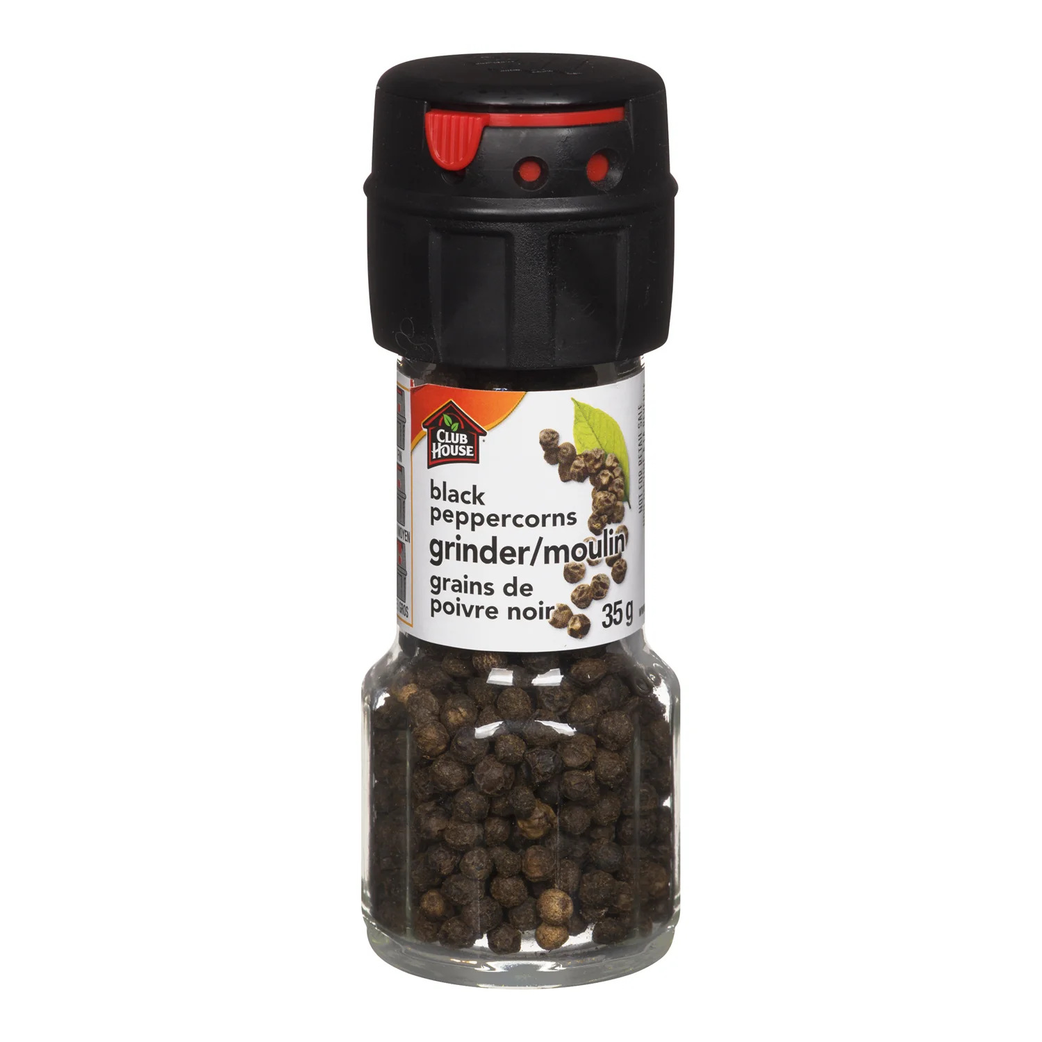 Spice Peppercorn Black Grinder - 36 x 35 g - Clubhouse - Restaurant and Foodservice Ingredients - Canadian Distribution - Ships Free Within Canada on Orders Above CAD $199