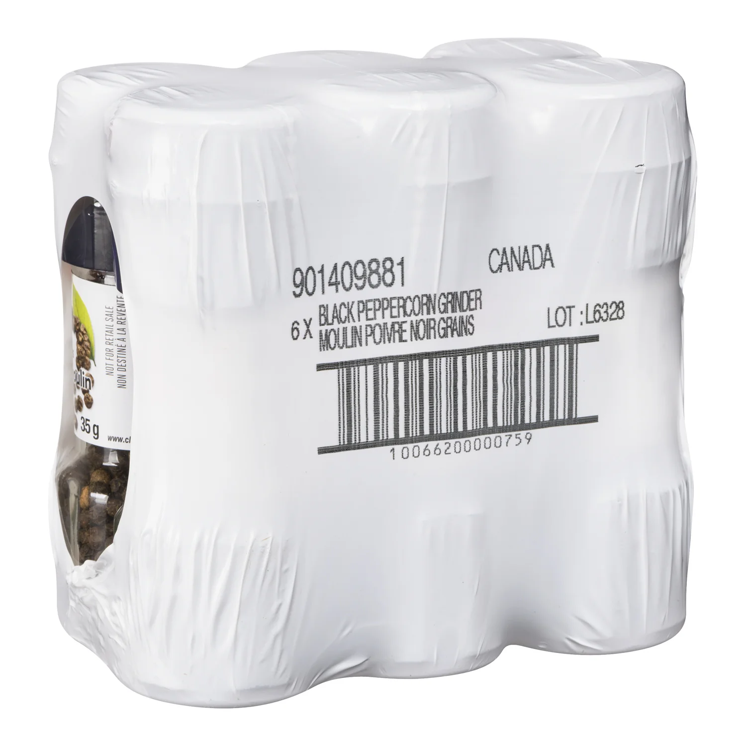 Spice Peppercorn Black Grinder - 36 x 35 g - Clubhouse - Restaurant and Foodservice Ingredients - Canadian Distribution - Ships Free Within Canada on Orders Above CAD $199 - Image 2