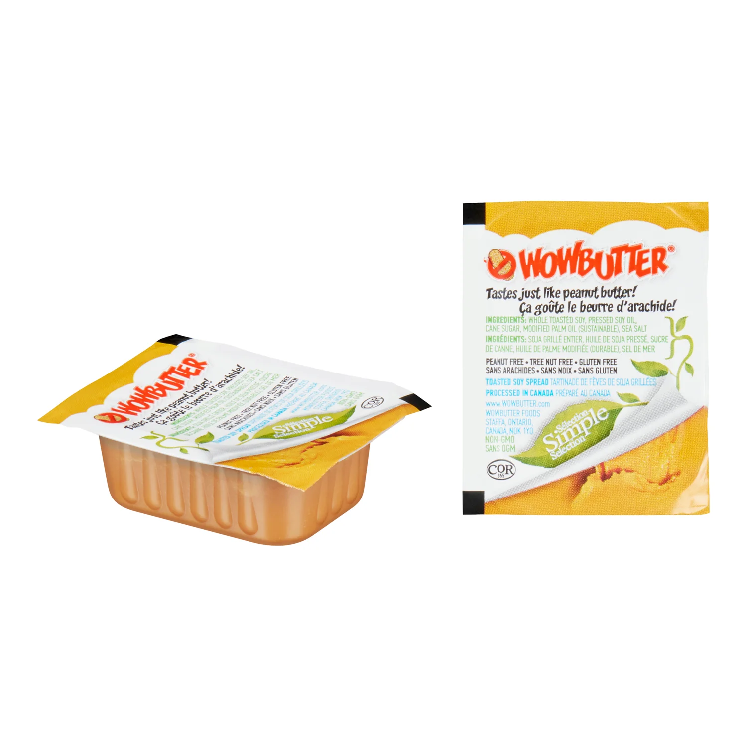 Spread Soybutter Creamy Portion - 175 x 16 g - Wow Butter - Restaurant and Foodservice Ingredients - Canadian Distribution - Ships Free Within Canada on Orders Above CAD $199