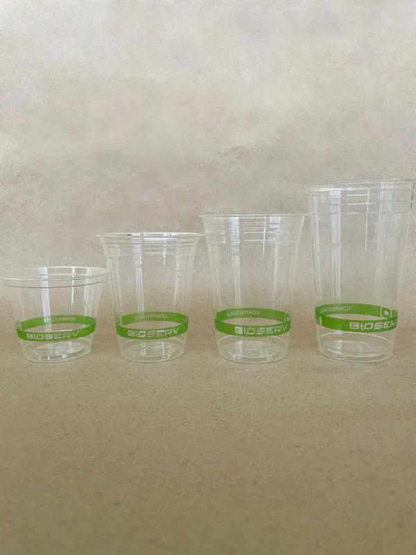 Squat Cold Cup PLA 95mm - 9/12/16/20 oz - 1000cs BPI - Disposable Take Away Food Packaging - Canadian Distribution