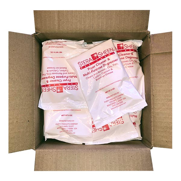 Stera-Sheen Red Label Fryer Cleaner & Multi-Purpose Degreaser, Easy Use Portion Packets, FG RED246 by Purdy Products, Case of 24 x 6 oz packets - Image 4