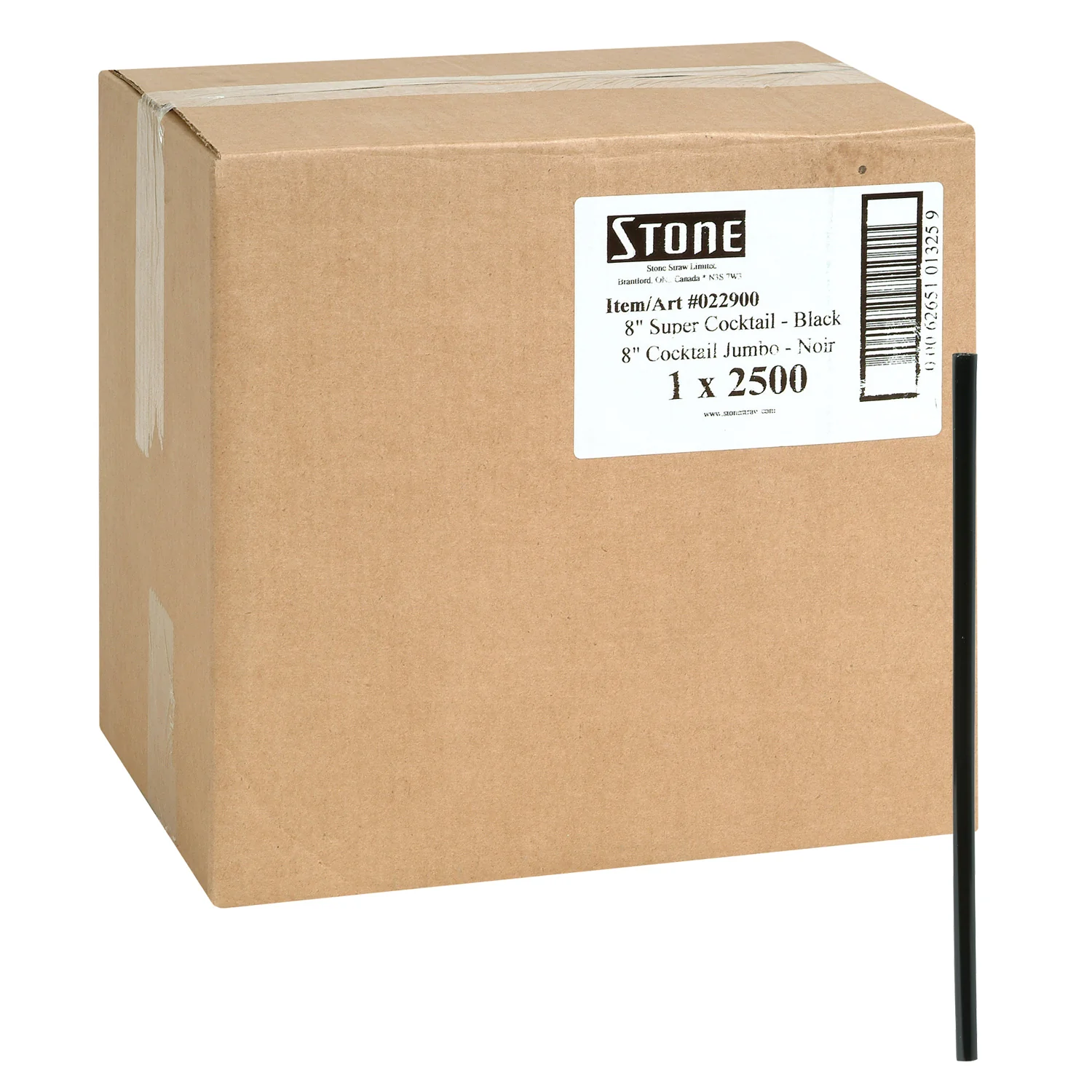 Straw Cocktail Black 8 in. Unwrapped - 1 x 2500 count - Stone Plastics - Packaging and Accessories - Restaurant Supplies and Equipment - Canadian Distribution - Image 4