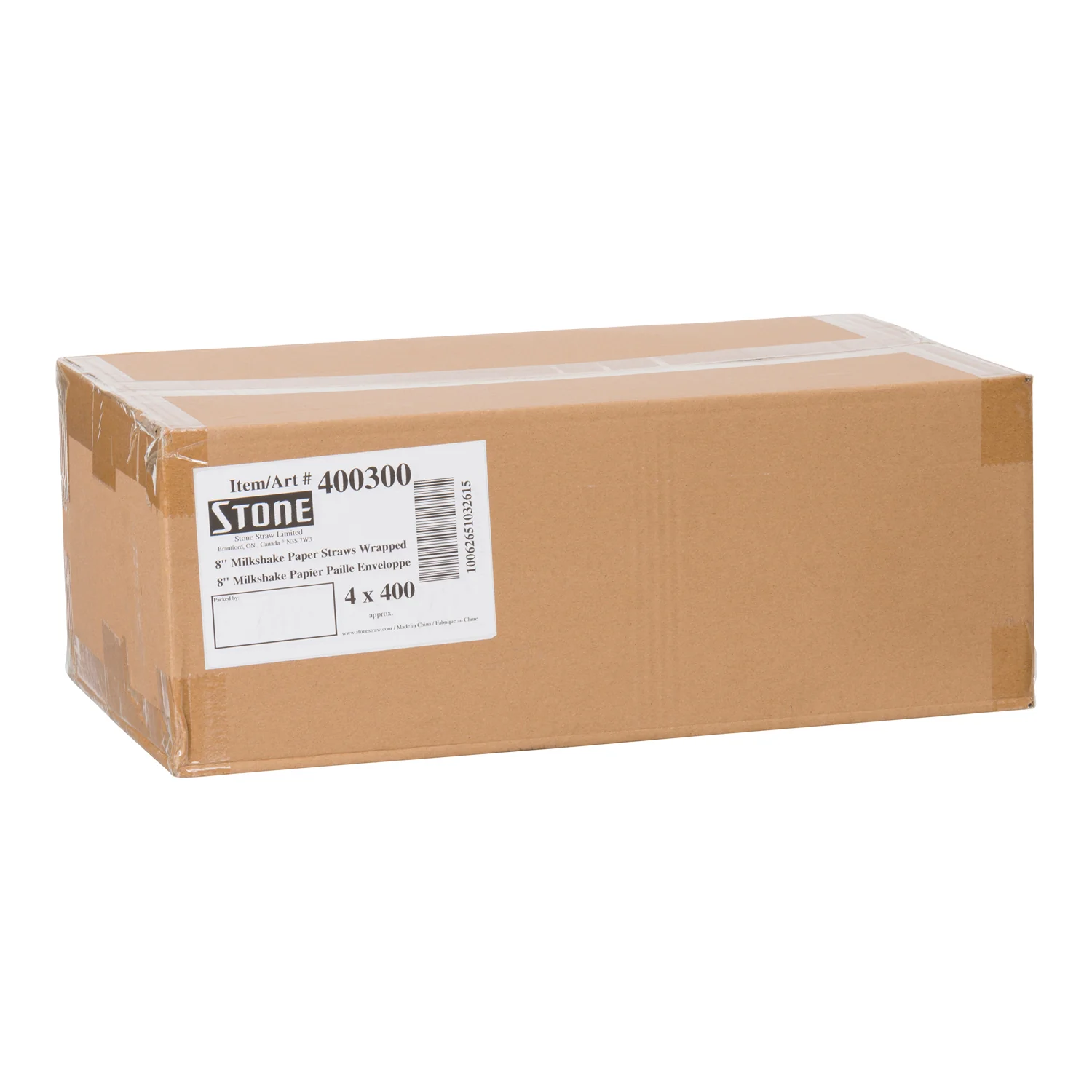 Straw Paper Milkshake Wrapped 8 in. - 4 x 400 count - Stone Container - Packaging and Accessories - Restaurant Supplies and Equipment - Canadian Distribution - Image 3