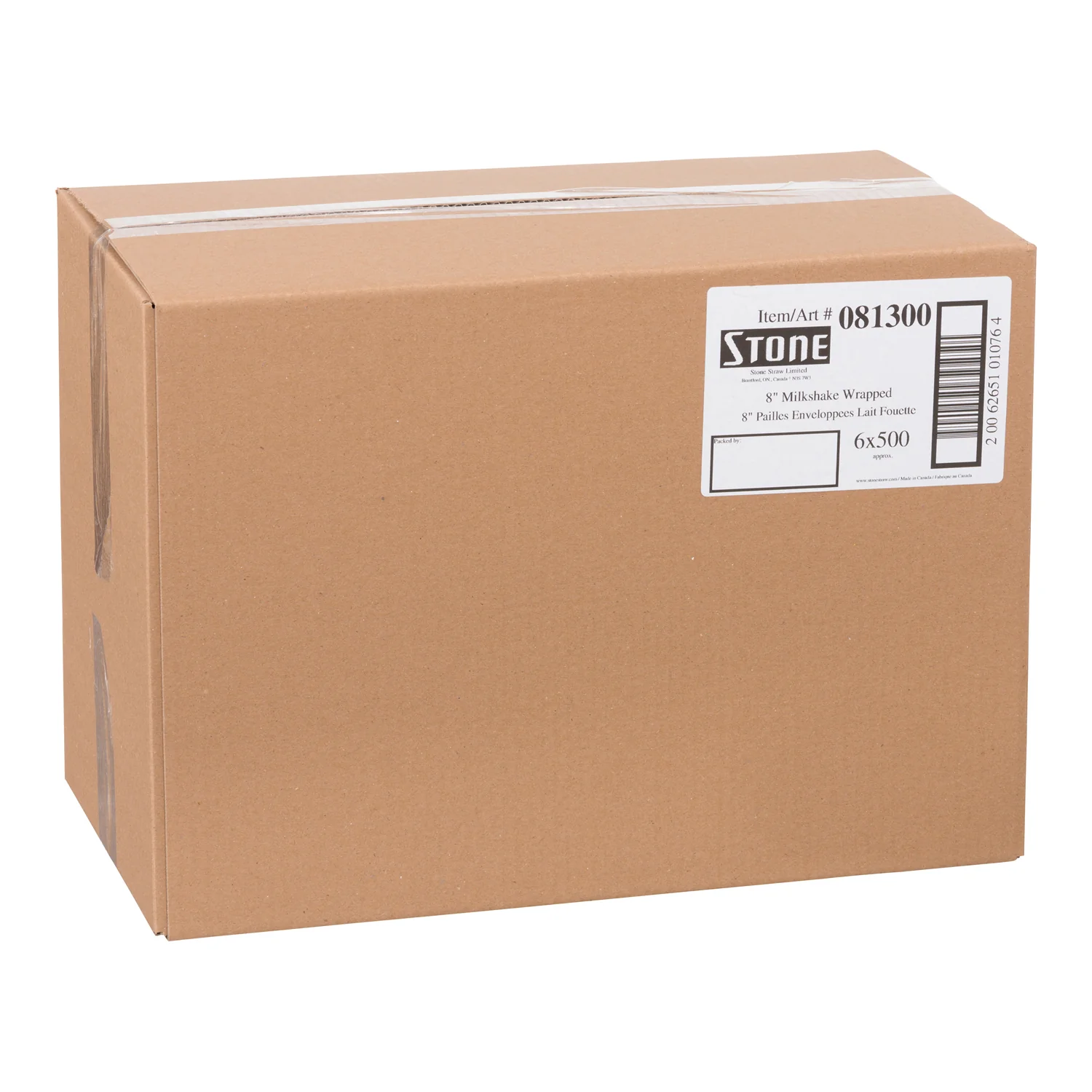 Straw Plastic Wrap Milkshake 8 in. - 6 x 500 count - Stone Plastics - Packaging and Accessories - Restaurant Supplies and Equipment - Canadian Distribution - Image 3