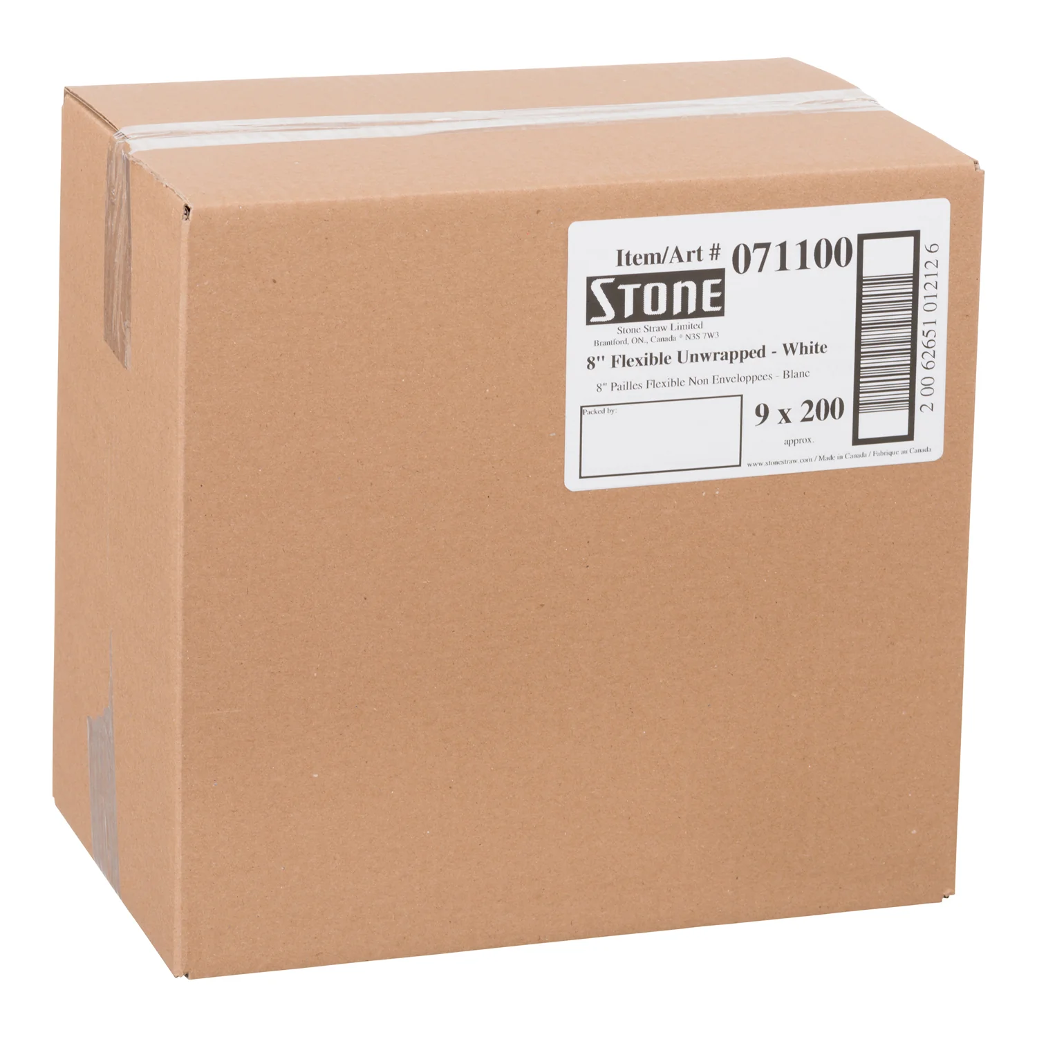 Straw Unwrapped Flexible 8 in. - 9 x 200 count - Stone Plastics - Packaging and Accessories - Restaurant Supplies and Equipment - Canadian Distribution - Image 2