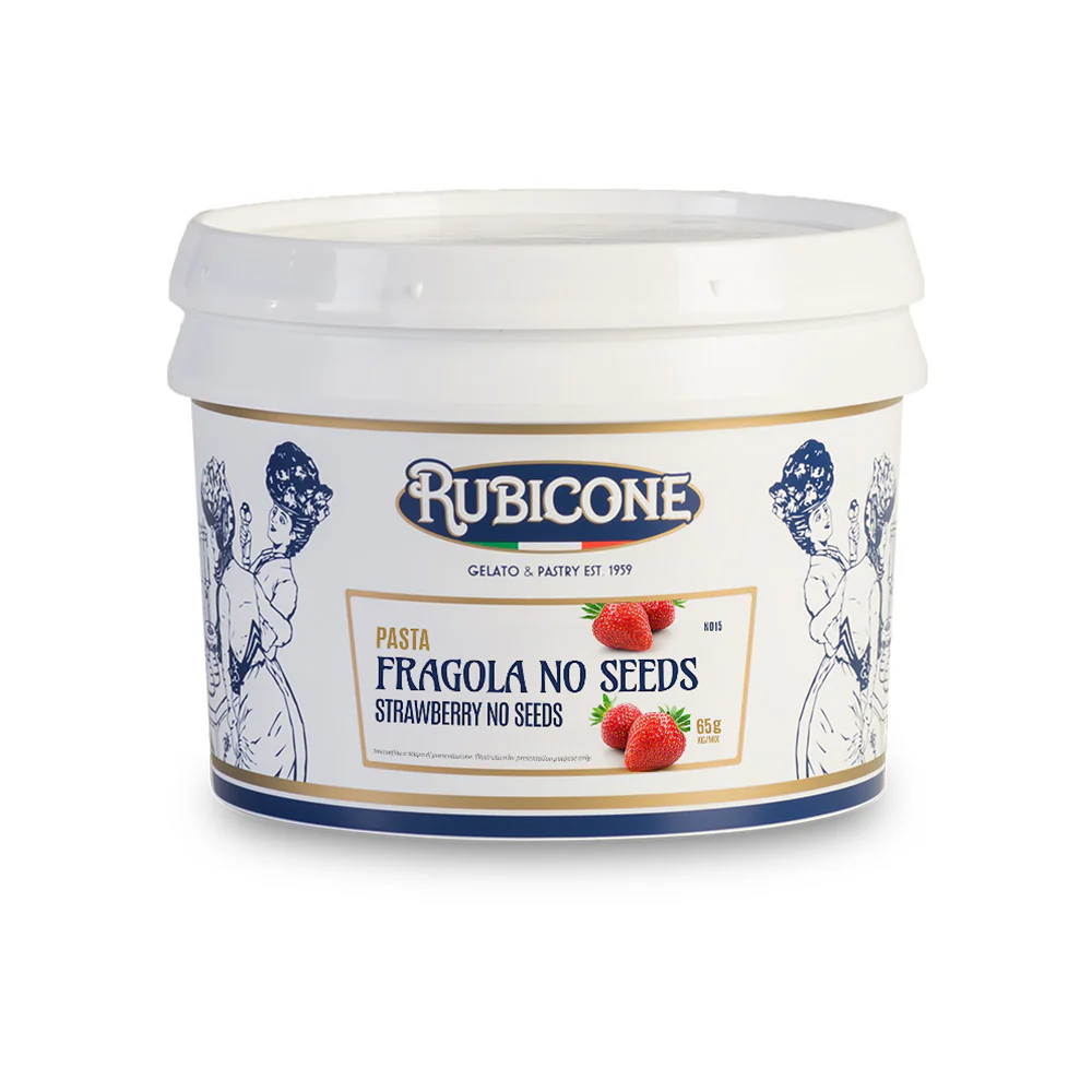 "PRE-ORDER" Strawberry No Seeds Paste - Fruit Gelato Pastes - Case of 2 x 3 KG Buckets - Rubicone Canada - Ships Free Within Canada on Orders Above CAD $199