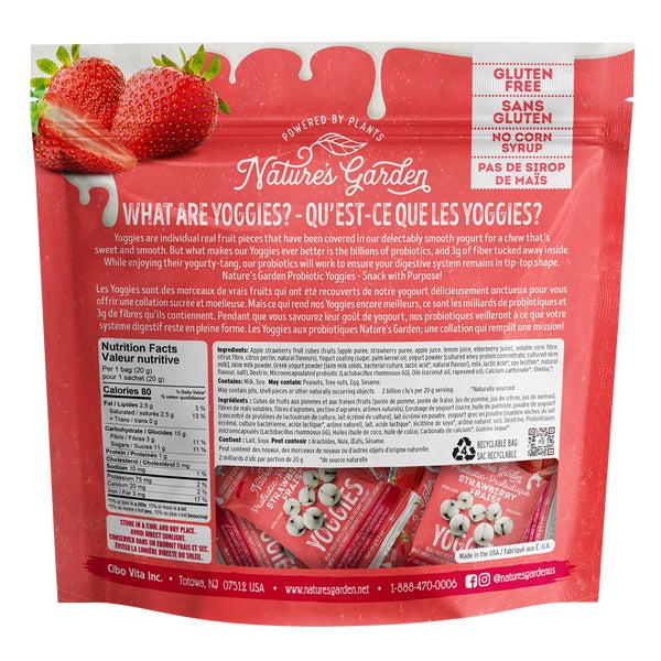 Strawberry Yoggies - 120 x 20 g - Nature's Garden - Canadian Distribution - Ships Free Within Canada on Orders Above CAD $199 - Image 2