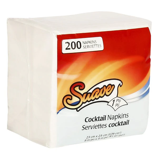 Suave 1-ply Cocktail Napkins - 20 Packs of 200 - Disposables, Restaurant Packaging and Take-Out Supplies - Canadian Distribution - Ships Free Within Canada on Orders Above CAD $199 - Image 3