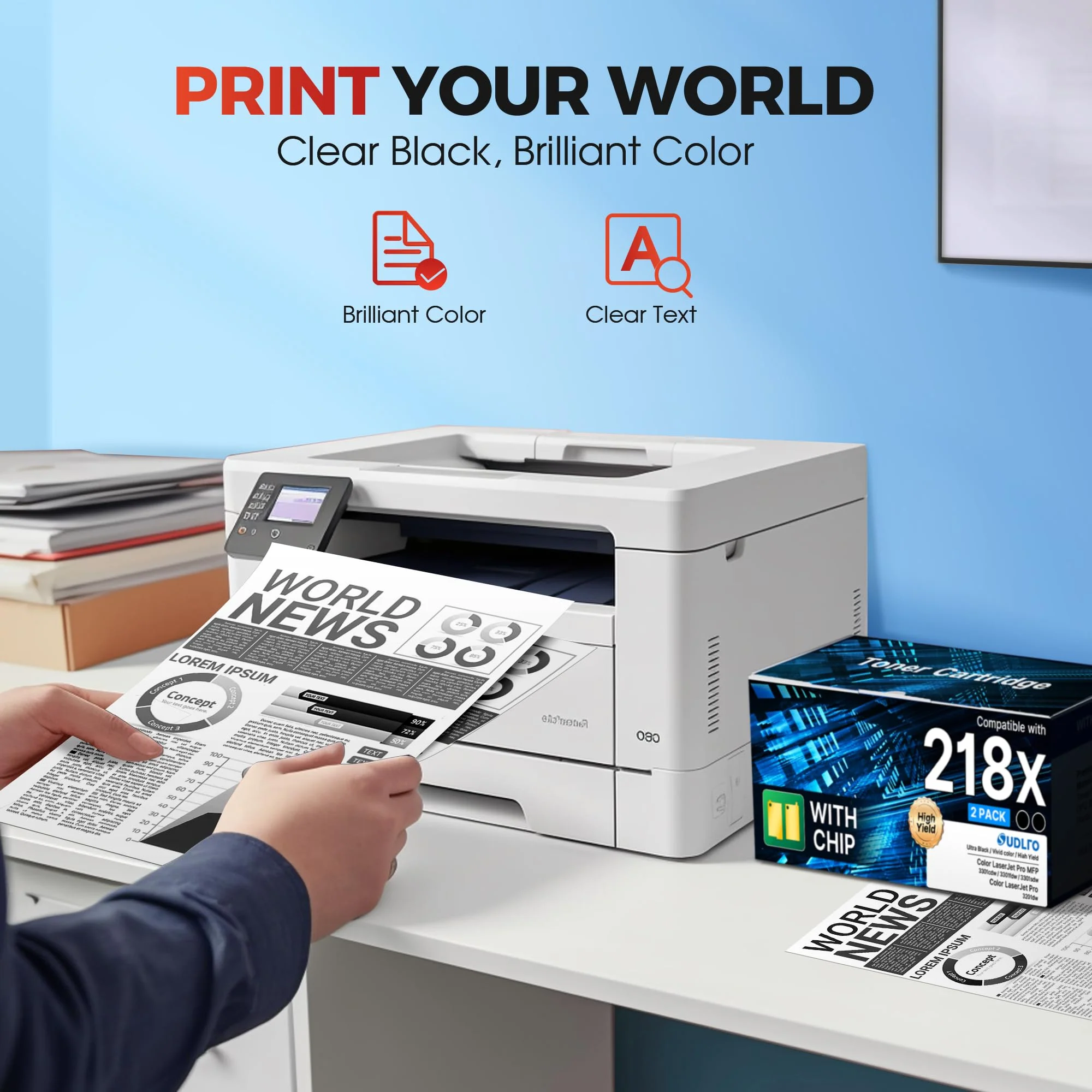SUDLTO 218X W2180X Black Toner Cartridges with Chip - High Yield 2-Pack for HP Color LaserJet Pro MFP - Canadian Distribution - Ships Free Within Canada on Orders Above CAD $199 - Image 5