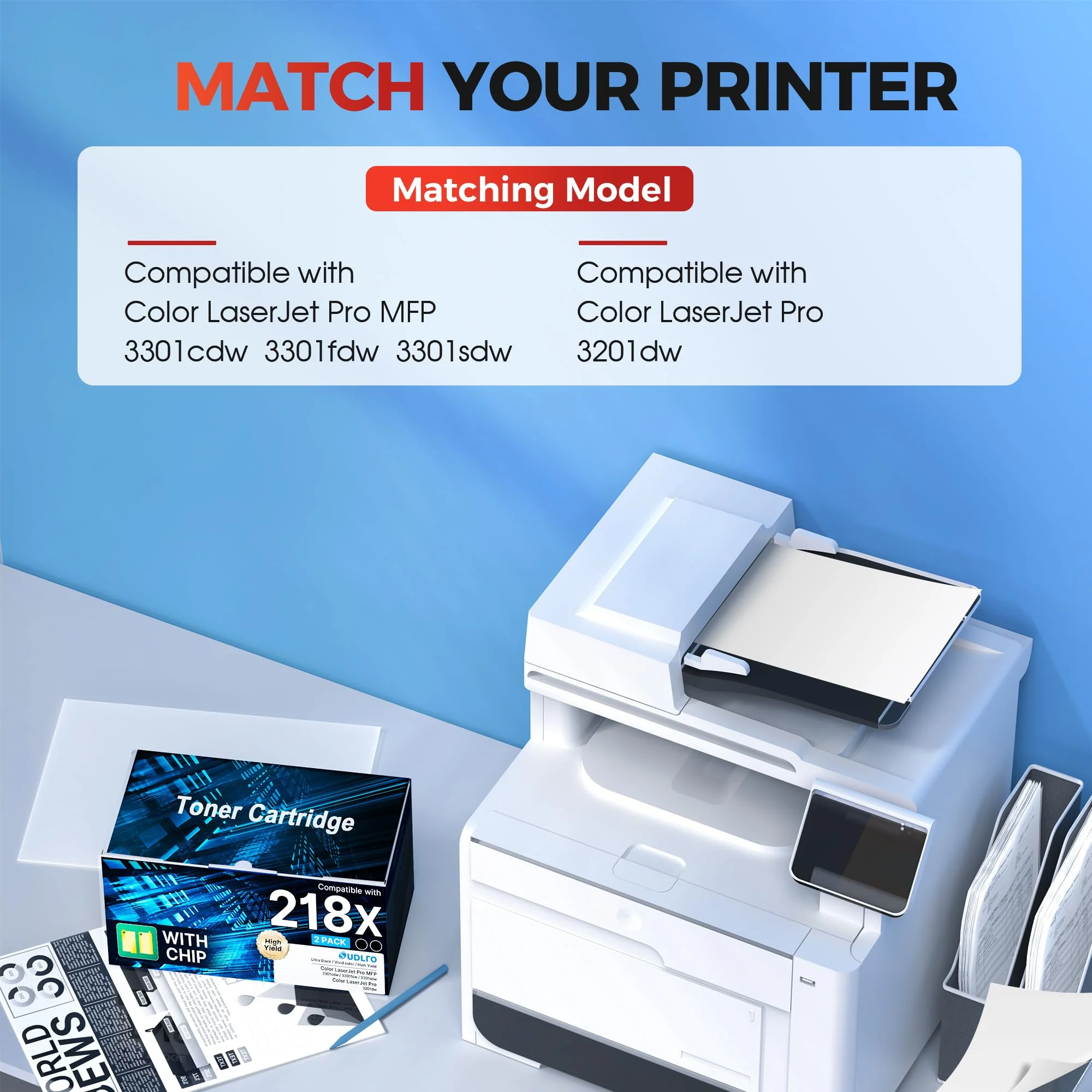 SUDLTO 218X W2180X Black Toner Cartridges with Chip - High Yield 2-Pack for HP Color LaserJet Pro MFP - Canadian Distribution - Ships Free Within Canada on Orders Above CAD $199 - Image 9