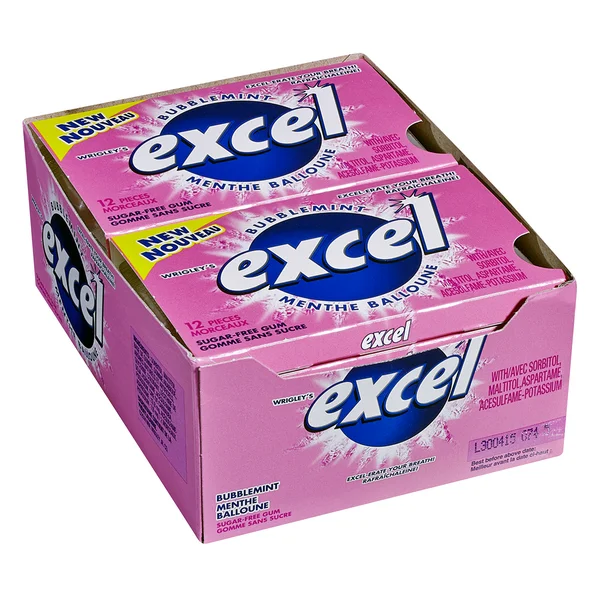 Sugar-free Bubblemint Gum - 48 x Packs of 12 - Excel - Canadian Distribution - Ships Free Within Canada on Orders Above CAD $199 - Image 2