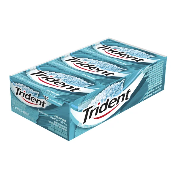Sugar-free Freshmint Gum - 48 x Packs of 14 - Trident - Canadian Distribution - Ships Free Within Canada on Orders Above CAD $199 - Image 2