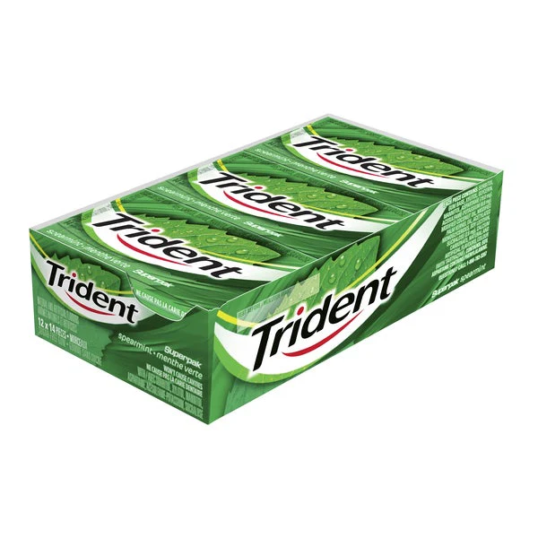 Sugar-free Spearmint Gum - 48 x Packs of 14 - Trident - Canadian Distribution - Ships Free Within Canada on Orders Above CAD $199 - Image 2