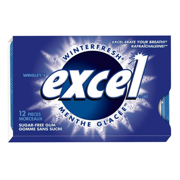 Sugar-free Winterfresh Gum - 48 x Packs of 12 - Excel - Canadian Distribution - Ships Free Within Canada on Orders Above CAD $199