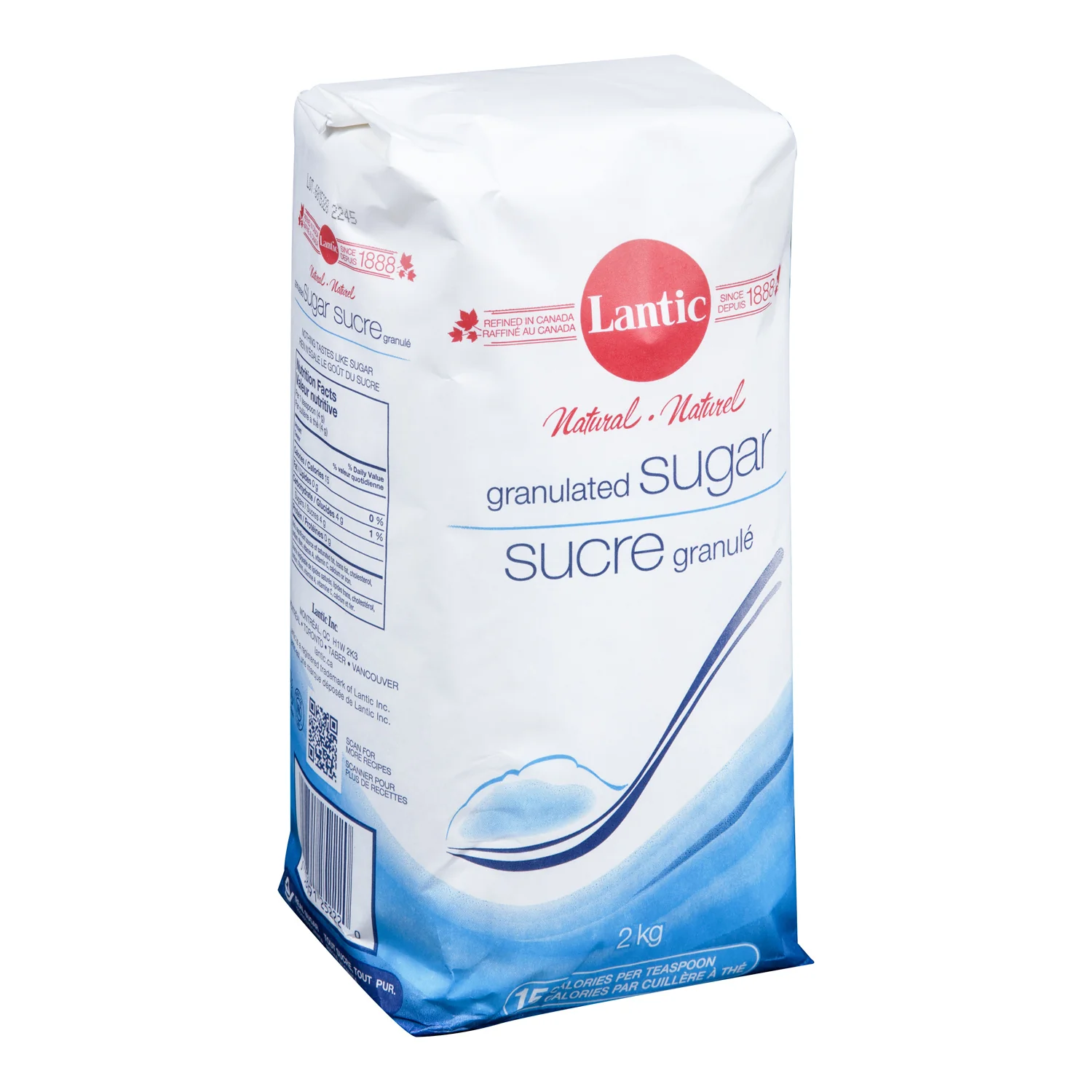 Sugar Granulated - 10 x 2 kg - Lantic Sugar Lt - Restaurant and Foodservice Ingredients - Canadian Distribution - Ships Free Within Canada on Orders Above CAD $199