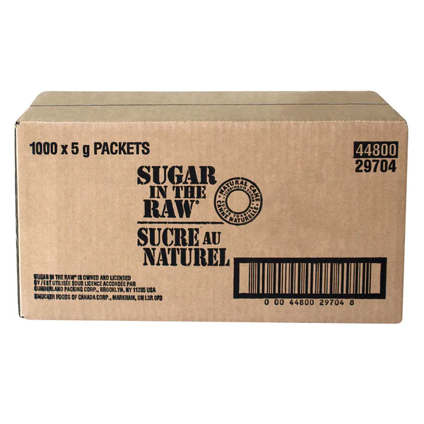 Sugar in the Raw Natural Turbinado Sugar - 4 x Pack of 1,000 - Grocery and Food Items - Canadian Distribution - Ships Free Within Canada on Orders Above CAD $199