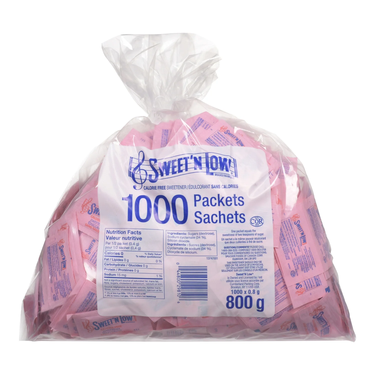 Sugar Substitute Sweet & Low with Cyclamate - 3 x 1000 count - Sweet & Low - Restaurant and Foodservice Ingredients - Canadian Distribution - Ships Free Within Canada on Orders Above CAD $199 - Image 3