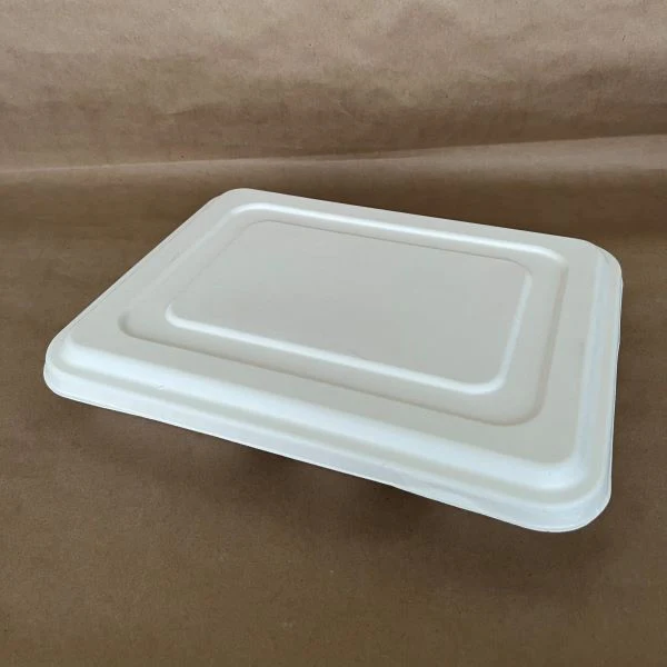 Sugarcane Tray Lid 11"x8.5" 200cs - Disposable Take Away Food Packaging - Canadian Distribution